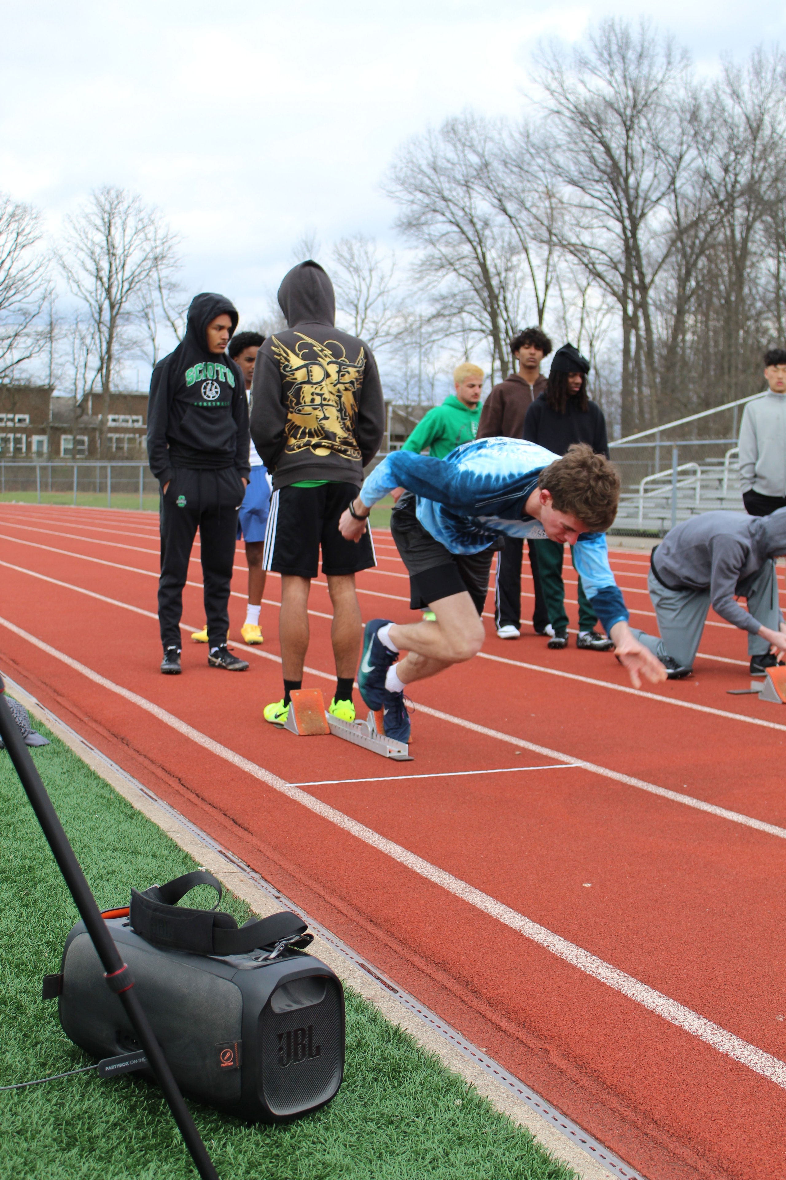 Pre-season sprint drills on the track